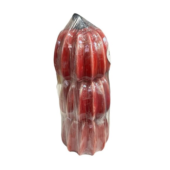 Pearlized Decorative Harvest Red Ceramic Pumpkins Décor Set Of 3 - Picture 5 of 7